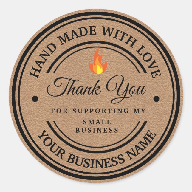 Thank You Flame Classic Round Sticker  (Front)