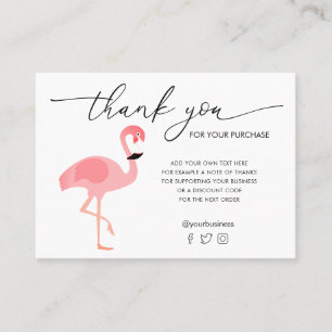 thank you flamingo business card