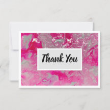 Thank You Flat 3.5" x 5" Card - Pink 