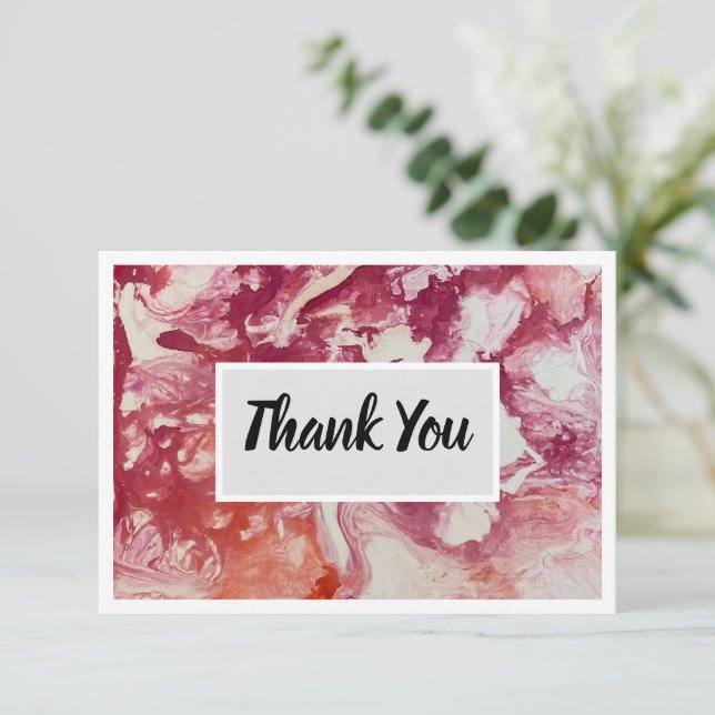 Thank You Flat 3.5" x 5" Notecard - Red (Standing Front)