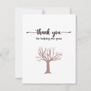 Thank You Flat Card, Cute and Simple