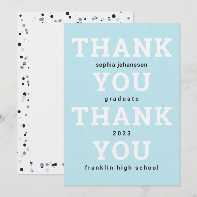 Thank You Flat Graduation Arctic Blue (Front/Back)