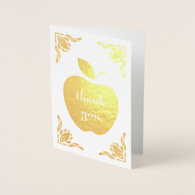 thank you floral apple foil card (Front)