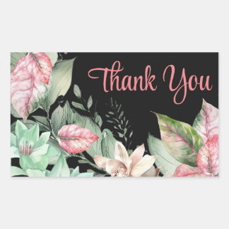 Thank You Floral Art Sticker
