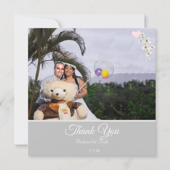 Thank You Floral Bride & Groom Thank You Wedding (Front)