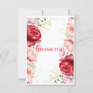 THANK YOU floral card