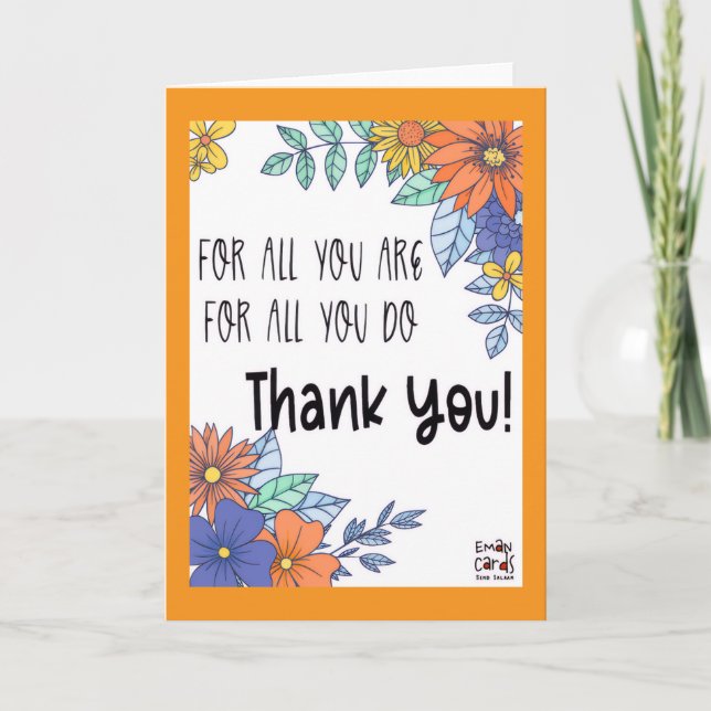 Thank you - Floral Card (Front)