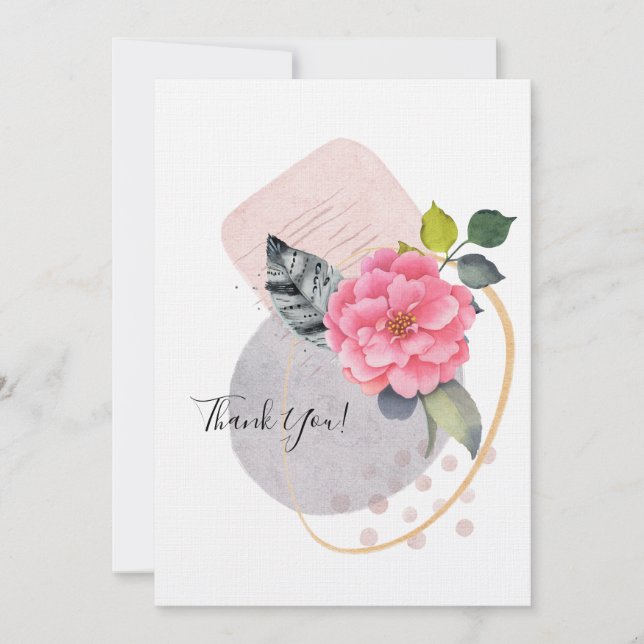 Thank You! Floral Collage Invitation (Front)