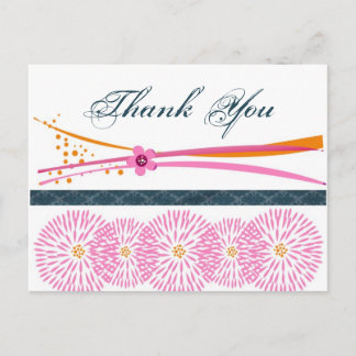 Thank You Floral Contemporary Postcards