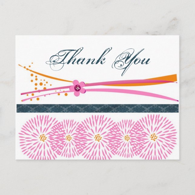 Thank You Floral Contemporary Postcards (Front)