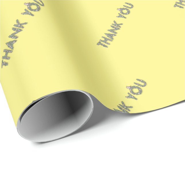 Thank You Floral Outlined Pattern Wrapping Paper (Roll Corner)