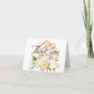 THANK YOU Floral Pink Gold Shower Wedding    BLANK