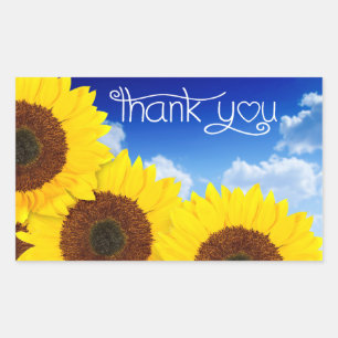 Thank You Floral Sunflower Yellow Flower Stickers