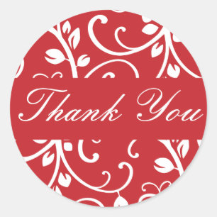 Thank You Floral Vine Envelope Sticker Seal