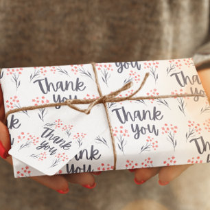 Thank You Floral Wrapping Paper Sheets