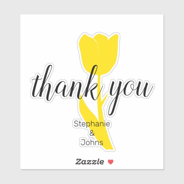 Thank You Floral Yellow Tulips Custom Wedding 2022 (Sheet)