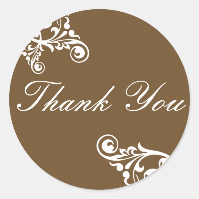 Thank You Flourish Envelope Sticker Seal (Front)