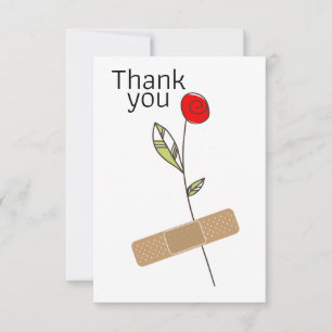 Thank You Flower And Plaster For Nurse Doctor Card