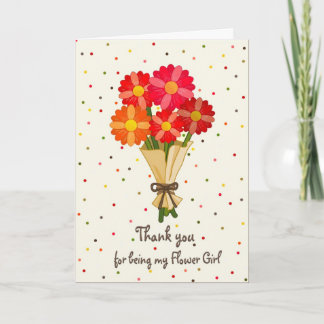 Thank You Flower Girl Bouquet of Flowers Card