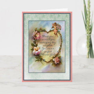 Thank You Flower Girl Bridal Party Card
