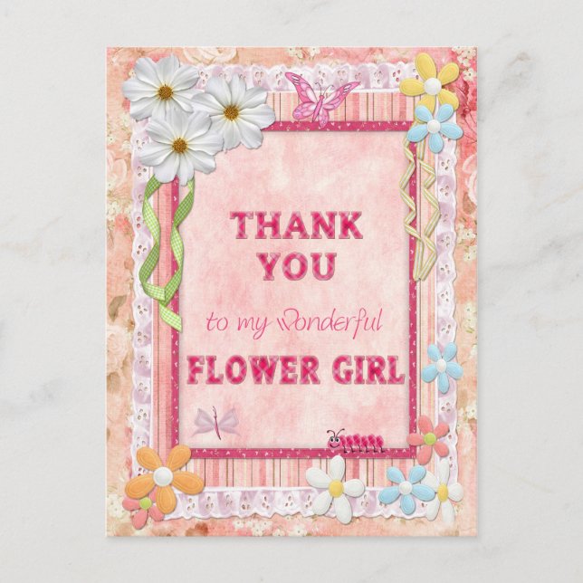 Thank you Flower Girl, flowers craft card (Front)