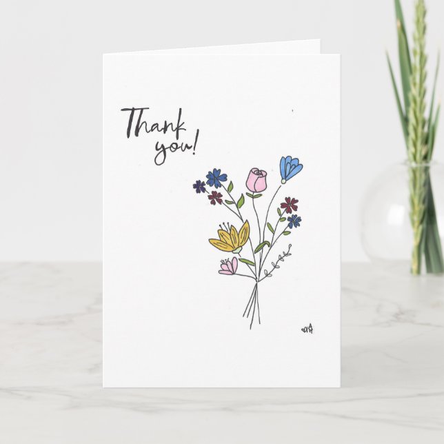 Thank You Flowers 5 Card (Front)
