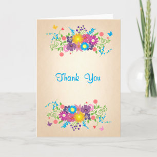 Thank You Flowers and Butterflies Card