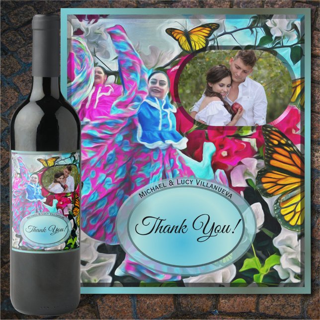 Thank you Flowers & Butterflies PV01 Wine Label (Creator Uploaded)