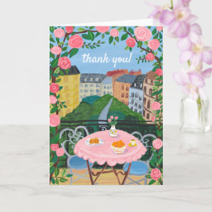 THANK YOU Flowers Terrace Tea Time Paris Card