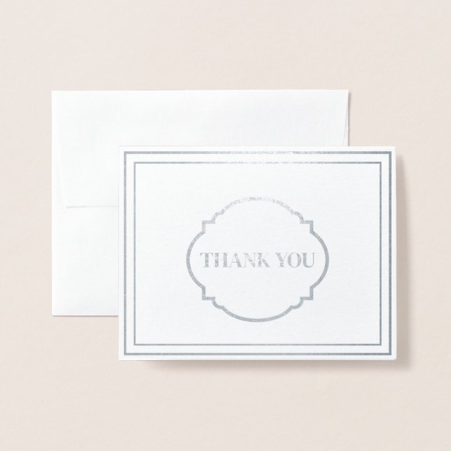 Thank You Foil Note Card (Front With Envelope)