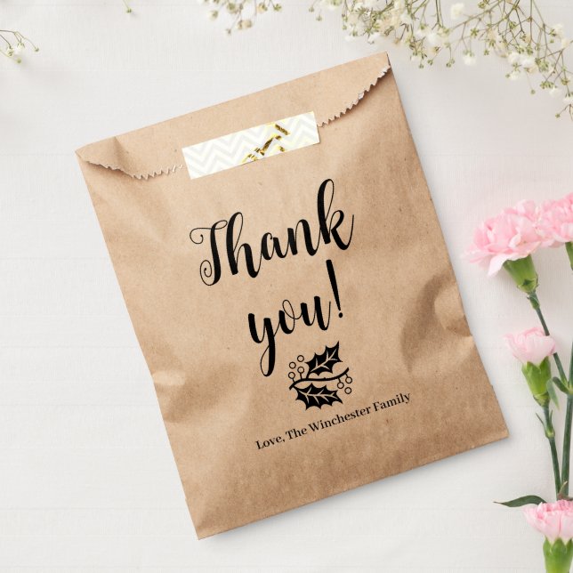 Thank You foliage custom script Thanksgiving Favour Bags (Sealed)