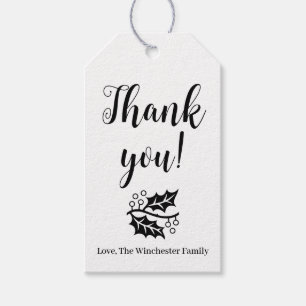 Thank You foliage custom script Thanksgiving Gift Tags