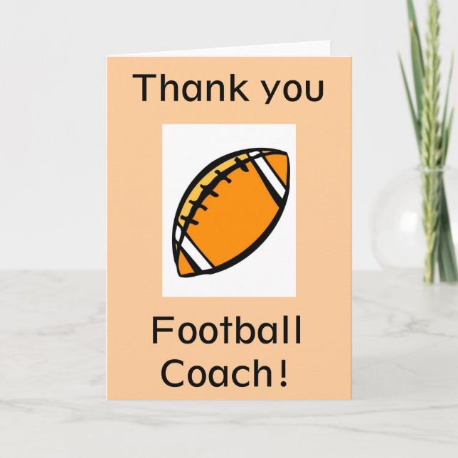 Thank you football coach card (Front)