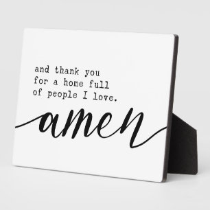 Thank you for a home full of people I love Amen  Plaque