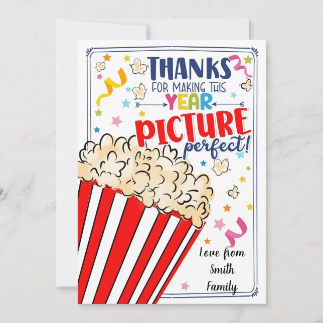 Thank you for a picture perfect year teacher gift invitation (Front)