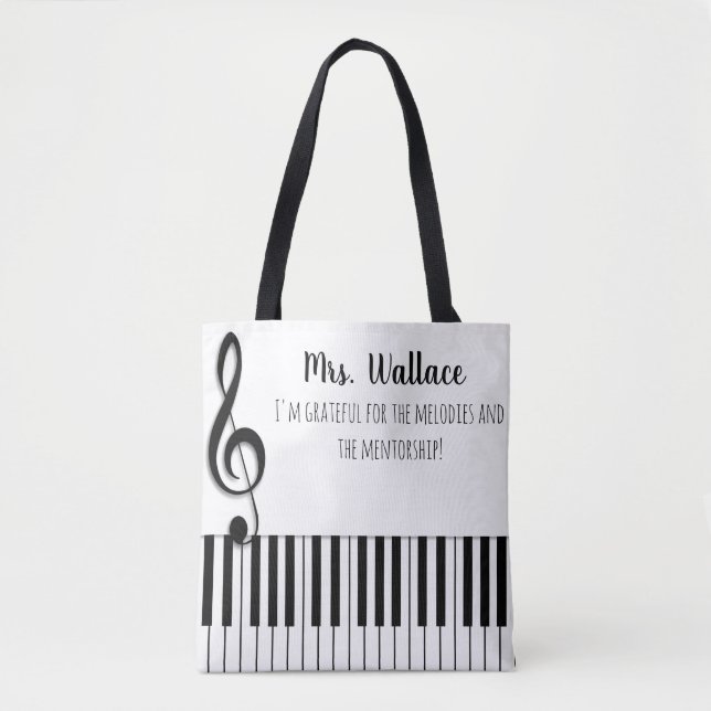 Thank you for all you do music piano teacher tote bag (Front)