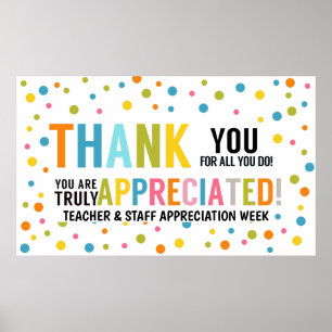Thank you for all you do staff and teacher Banner Poster