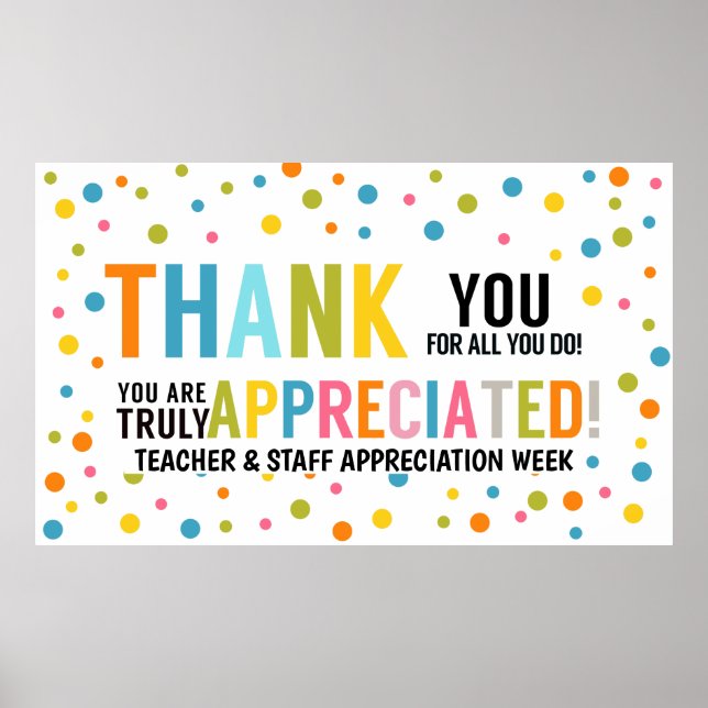 Thank you for all you do staff and teacher  Banner Poster (Front)