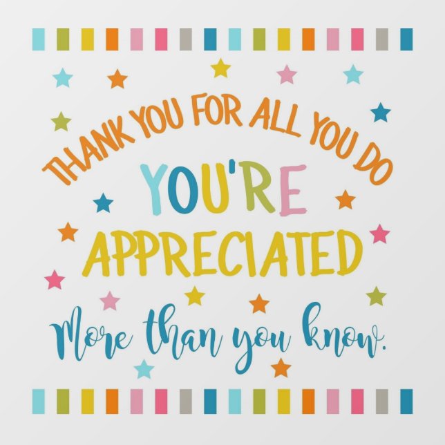 Thank you for all you do you're appreciated s'more window cling (Sheet)
