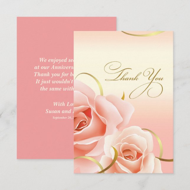 Thank You for Attending Anniversary Party Cards (Front/Back)