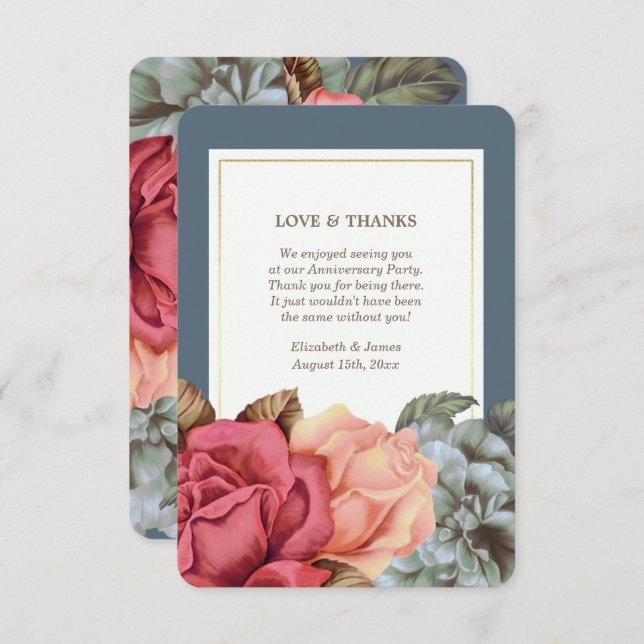 Thank You for Attending Anniversary Party Cards (Front/Back)