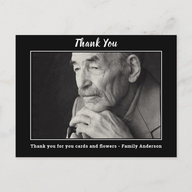 Thank You For Attending Funeral Memorial  Postcard (Front)