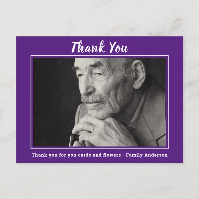Thank You For Attending Funeral Memorial  Postcard (Front)