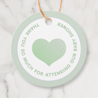 THANK YOU FOR ATTENDING OUR BABY SHOWER WITH HEART FAVOUR TAGS