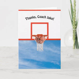Thank You For Basketball In Net Card