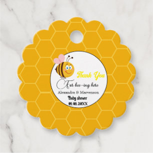 Thank you for bee-ing here baby shower favour tags
