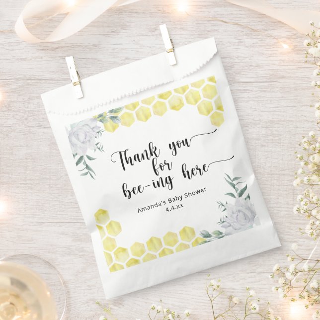 Thank you for bee-ing here -  favour bags (Clipped)