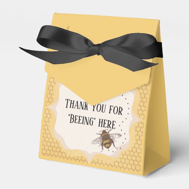 Thank you for "Beeing" here wedding favour boxes (Front Side)