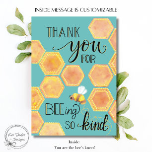 Thank You For BEEing So Kind Watercolor Card