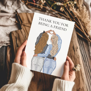 Thank You for Being a Friend - 2 blonde girls Card